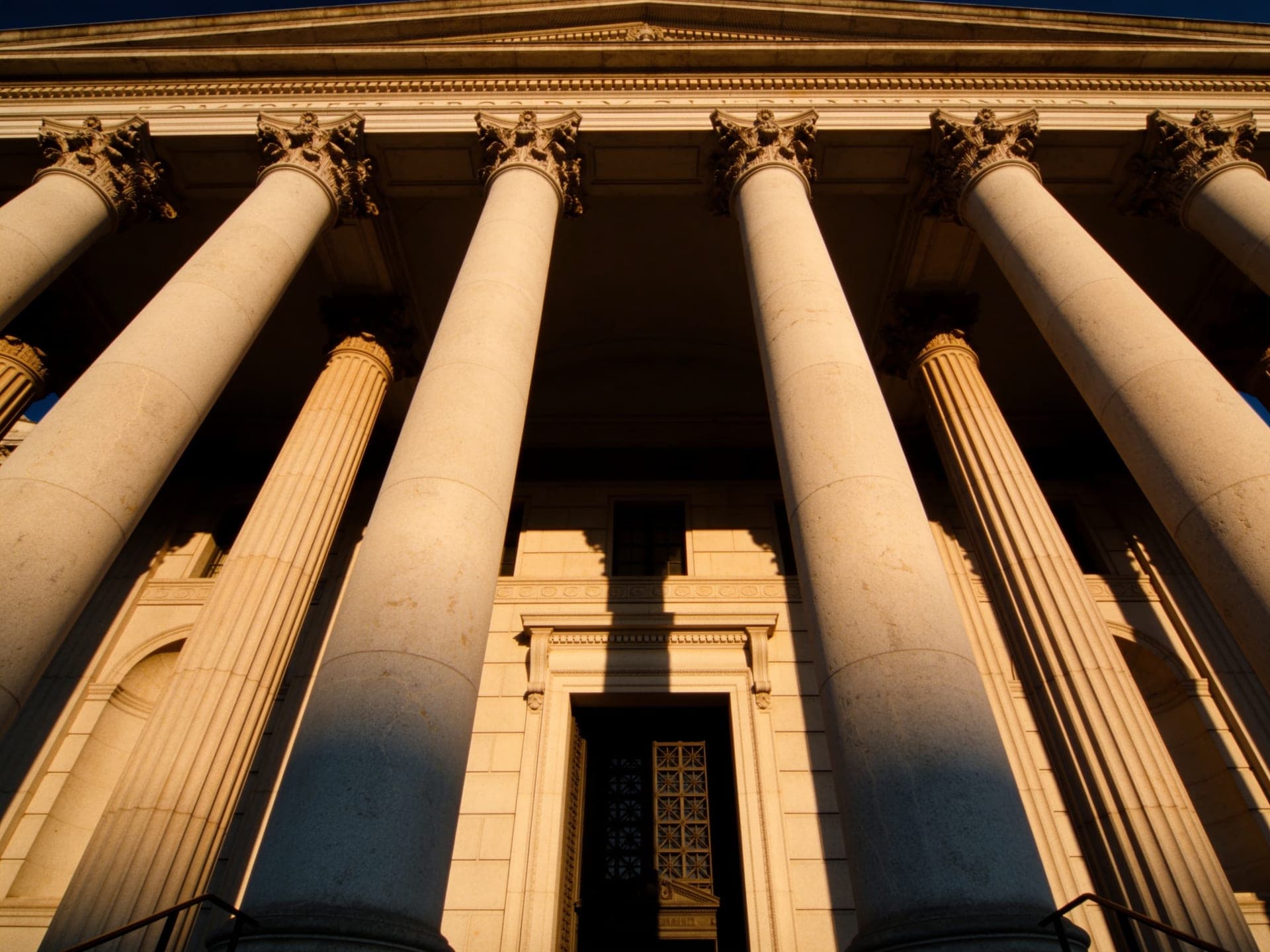 Neoclassical courthouse columns